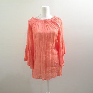 Azucar_M_used blouse with wide sleeve_color pink